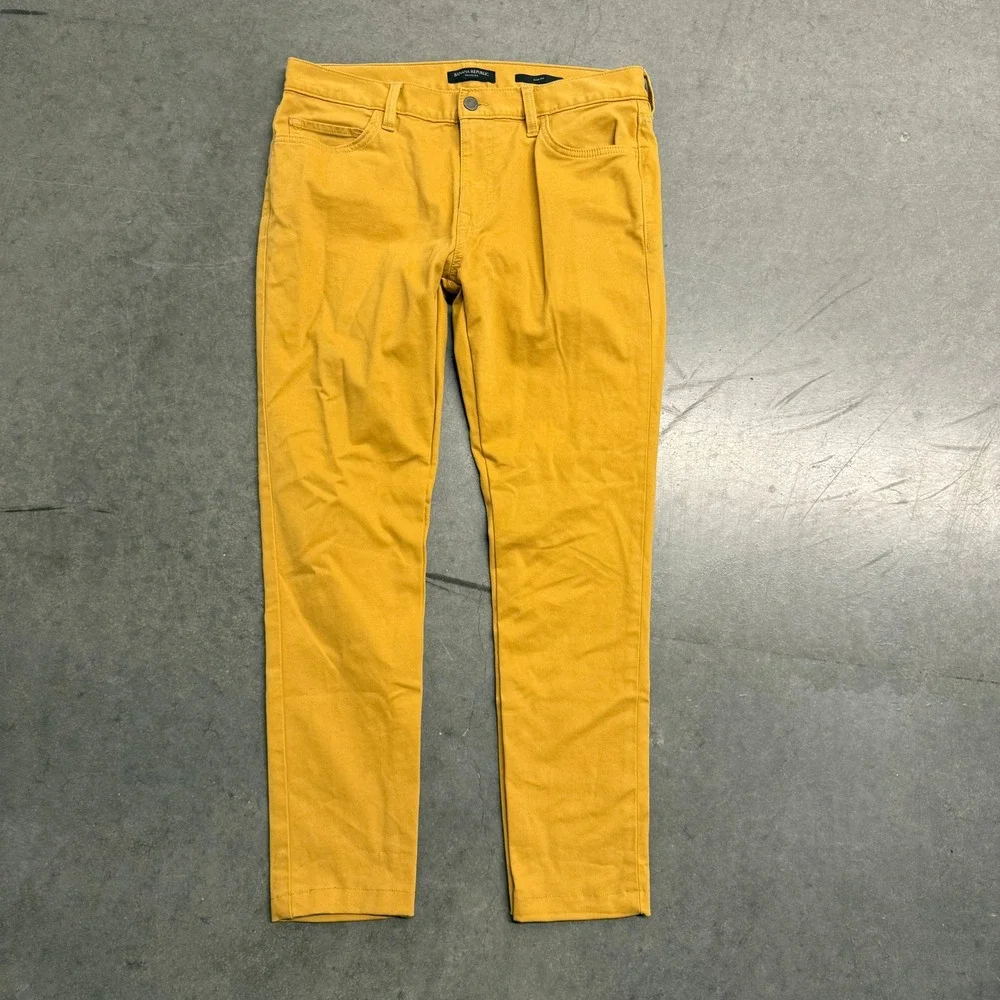 Banana Republic Traveler Slim Fit Pants Ochre Yellow 34x27 S/744271-05 Mens